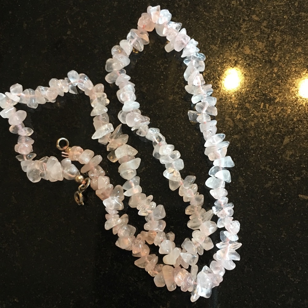 Rose Quartz genuine. For love, energy, calming, clears anger & fears, 17-1/2"